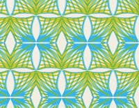 a blue and green geometric pattern on a white background